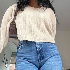 cream soft cropped sweater